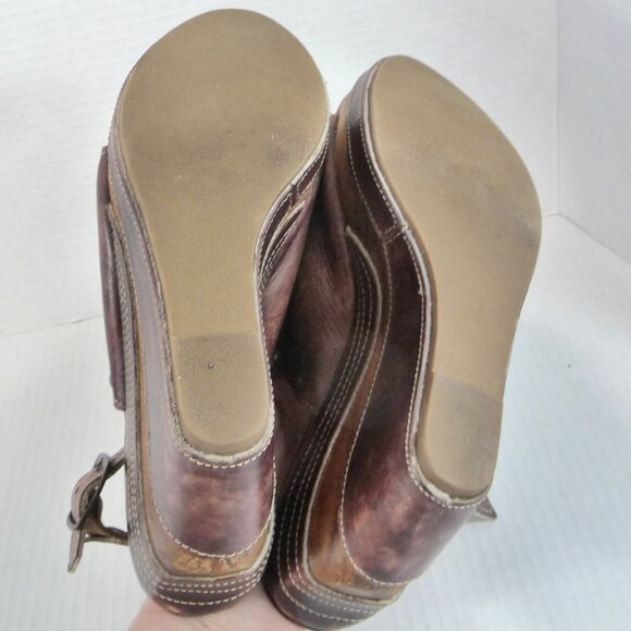 BED STU SIZE 9 JOANN LEATHER WEDGES - Picture 12 of 14